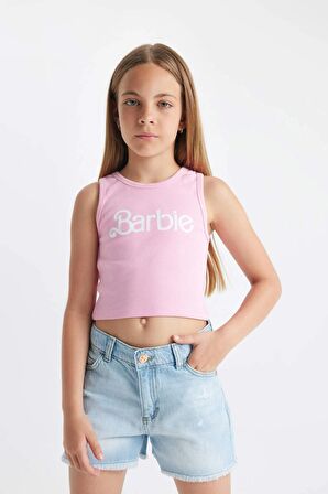 DeFacto Kız Çocuk Barbie Bisiklet Yaka Atlet C5952A824HSPN253