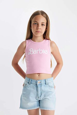 DeFacto Kız Çocuk Barbie Bisiklet Yaka Atlet C5952A824HSPN253