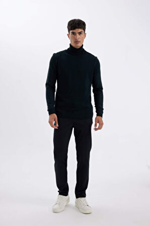 DeFacto Slim Fit Dar Kesim Balıkçı Yaka Basic Düz Triko Kazak R1124AZ24WNGN1079