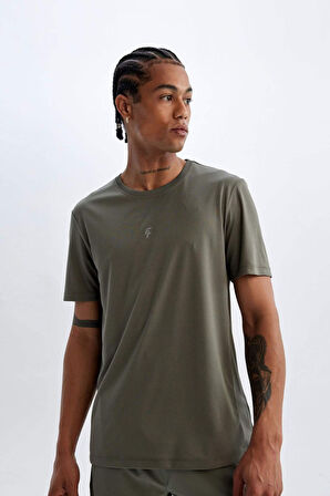 DeFactoFit Slim Fit Bisiklet Yaka Baskılı Sporcu Kısa Kollu Tişört X6142AZ24AUKH398