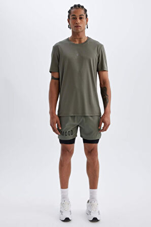 DeFactoFit Slim Fit Bisiklet Yaka Baskılı Sporcu Kısa Kollu Tişört X6142AZ24AUKH398
