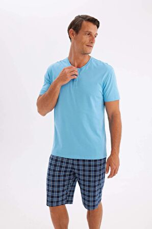 DeFacto Regular Fit Kısa Kollu Şortlu Pijama Takımı C2873AX24HSBE335