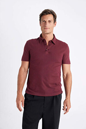 Slim Fit Dar Kesim Dar Kesim Kısa Kollu Polo Tişört