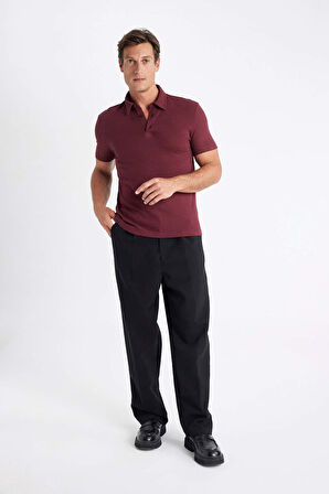 Slim Fit Dar Kesim Dar Kesim Kısa Kollu Polo Tişört