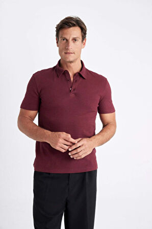 Slim Fit Dar Kesim Dar Kesim Kısa Kollu Polo Tişört
