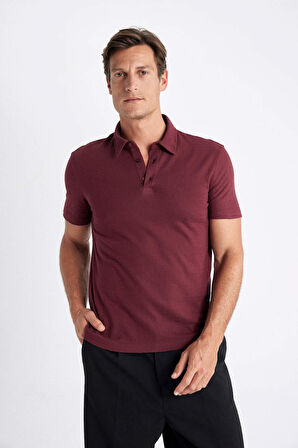 Slim Fit Dar Kesim Dar Kesim Kısa Kollu Polo Tişört