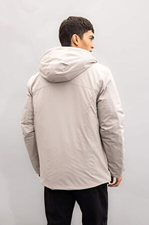 Su İtici Regular Fit Kapüşonlu Fermuarlı Mont