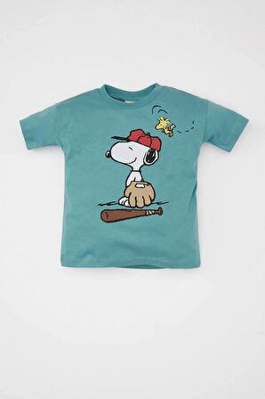 DeFacto Erkek Bebek Snoopy Bisiklet Yaka Kısa Kollu Tişört C7712A524SMGN382