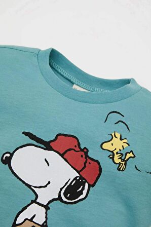 DeFacto Erkek Bebek Snoopy Bisiklet Yaka Kısa Kollu Tişört C7712A524SMGN382