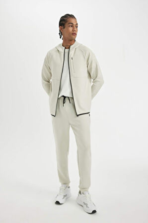 DeFactoFit  Slim Fit Sporcu Jogger Eşofman Altı Dar Kesim Skuba Dalgıç Kumaş Standart Paça Beli Bağcıklı Lastikli Paça Z9112AZ24AUBG721