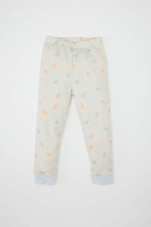 DeFacto Kız Bebek Pijama Takım Kelebek Desenli Bisiklet Yaka Uzun Kollu Üst Beli Lastikli Uzun Alt D3440A524WNER98