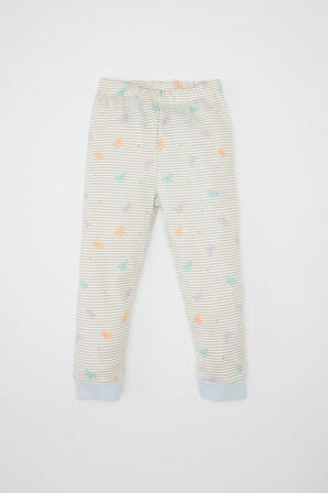 Kız Bebek Pijama Takım Kelebek Desenli Bisiklet Yaka Uzun Kollu Üst Beli Lastikli Uzun Alt