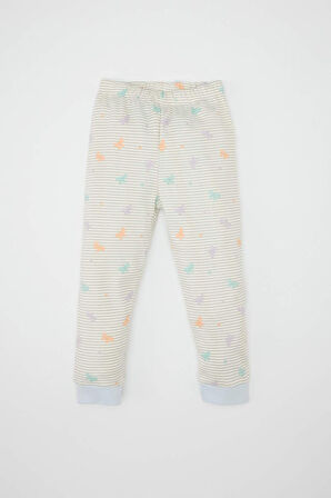 Kız Bebek Pijama Takım Kelebek Desenli Bisiklet Yaka Uzun Kollu Üst Beli Lastikli Uzun Alt