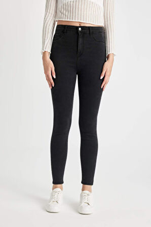 Jegging Yüksek Bel Bilek Boy Dar Paça Basic Düz Jean Pantolon