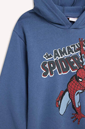 DeFacto Erkek Çocuk 2'li Takım Marvel Comics Kapüşonlu Sweatshirt Beli Lastikli Eşofman Altı D2402A824AUBE364