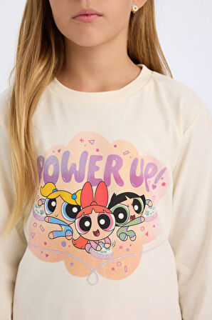 Kız Çocuk PowerPuff Girls Regular Fit Uzun Kollu Pijama Takımı