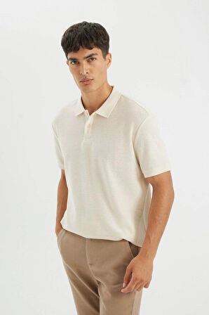 DeFacto Regular Fit Kısa Kollu Krep Polo Tişört C4149AX24SMWT47