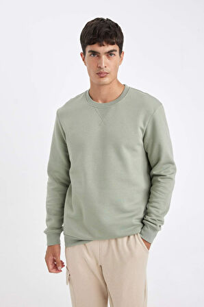 DeFacto Regular Fit Bisiklet Yaka Kalın Sweatshirt T3777AZ24AUGN1247