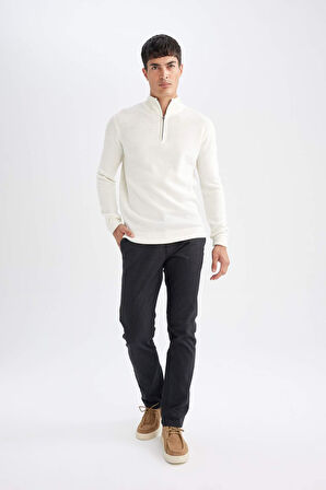 DeFacto Chino Pantolon Regular Fit Normal Kesim Cepli Düz Paça D1050AX24WNBK81