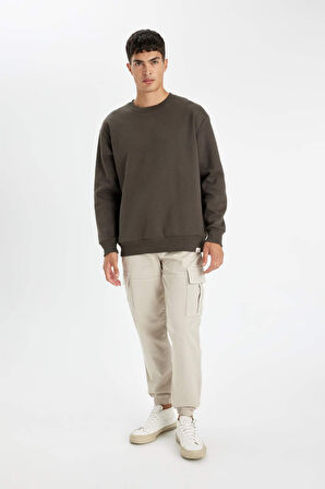 Oversize Fit Bisiklet Yaka Sweatshirt