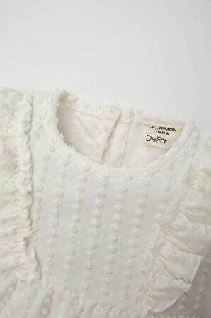 DeFacto Kız Bebek Yenidoğan Bisiklet Yaka Kısa Kollu Çıtçıtlı Body C8811A524SMER233