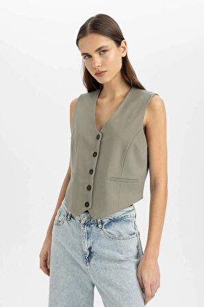 DeFacto V Yaka Blazer Yelek C8557AX24SPKH457