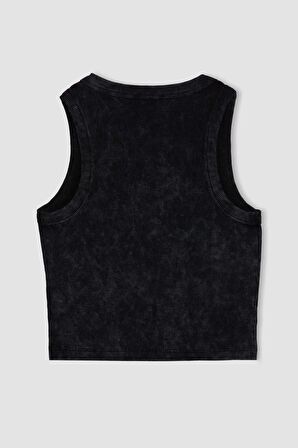 DeFacto Fitted Baskılı Bisiklet Yaka Fitilli Kaşkorse Atlet C9326AX24SMAR191