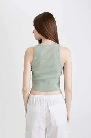 DeFacto Fitted Baskılı Bisiklet Yaka Fitilli Kaşkorse Atlet C9327AX24SMGN1123