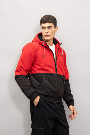 DeFacto Slim Fit Dar Kesim Kapüşonlu Polar Mont Astarlı Fermuarlı N4531AZ24AURD347