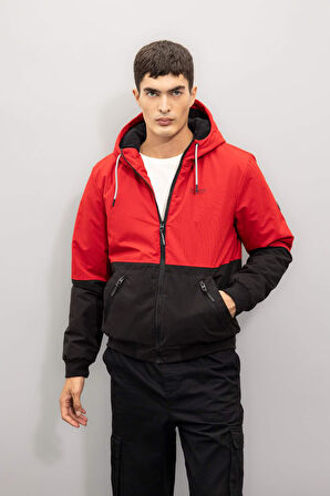 Slim Fit Dar Kesim Kapüşonlu Polar Astarlı Fermuarlı Mont