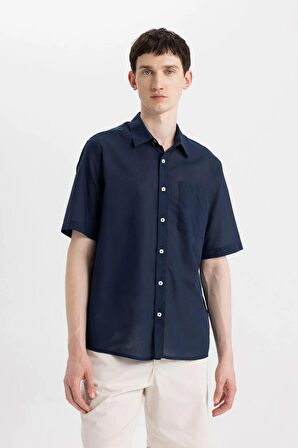 DeFacto Relax Fit Yazlık Polo Yaka Pamuklu Kısa Kollu Gömlek C7598AX24SMNV147