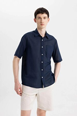 DeFacto Relax Fit Yazlık Polo Yaka Pamuklu Kısa Kollu Gömlek C7598AX24SMNV147