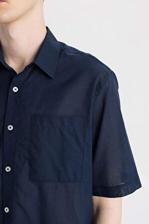 DeFacto Relax Fit Yazlık Polo Yaka Pamuklu Kısa Kollu Gömlek C7598AX24SMNV147