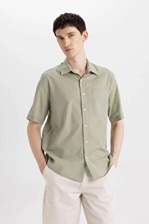 DeFacto Relax Fit Yazlık Polo Yaka Pamuklu Kısa Kollu Gömlek C7598AX24SMGN497