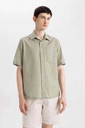 DeFacto Relax Fit Yazlık Polo Yaka Pamuklu Kısa Kollu Gömlek C7598AX24SMGN497