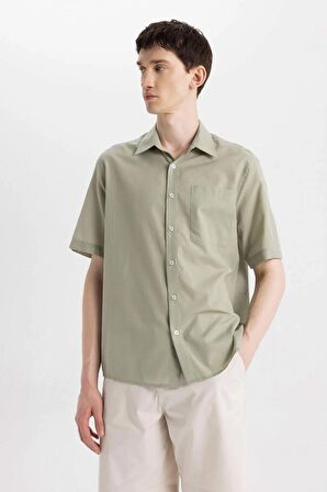 DeFacto Relax Fit Yazlık Polo Yaka Pamuklu Kısa Kollu Gömlek C7598AX24SMGN497