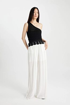 DeFacto Fitted Tek Omuzlu Kroşe Siyah Atlet C8981AX24SMBK27