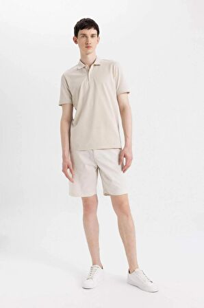 Regular Fit Gabardin Bermuda