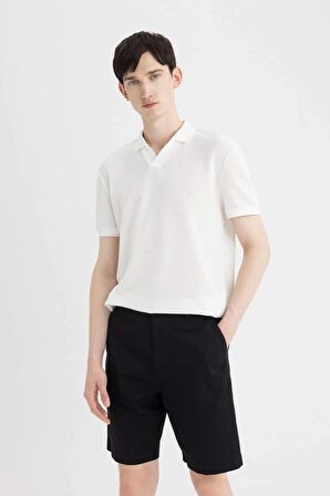DeFacto Regular Fit Gabardin Bermuda Şort C7684AX24SMBK81