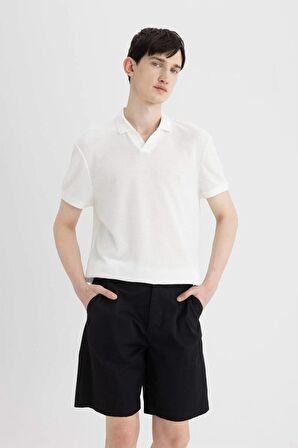 DeFacto Regular Fit Gabardin Bermuda Şort C7684AX24SMBK81