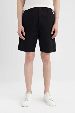 DeFacto Regular Fit Gabardin Bermuda Şort C7684AX24SMBK81