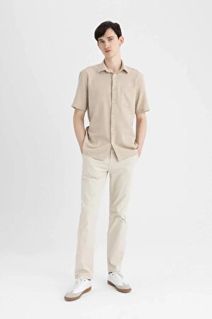 DeFacto Regular Fit Yazlık Polo Yaka Pamuklu Kısa Kollu Gömlek C7633AX24SMBG687