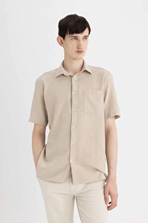DeFacto Regular Fit Yazlık Polo Yaka Pamuklu Kısa Kollu Gömlek C7633AX24SMBG687