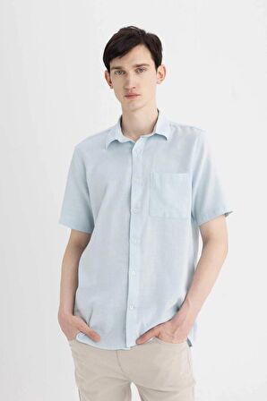 DeFacto Regular Fit Yazlık Polo Yaka Pamuklu Kısa Kollu Gömlek C7633AX24SMBE723
