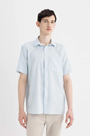 DeFacto Regular Fit Yazlık Polo Yaka Pamuklu Kısa Kollu Gömlek C7633AX24SMBE723