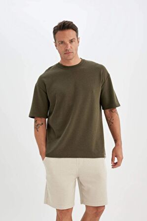 DeFacto Slim Fit Dar Kesim Waffle Basic Düz Şort Z4142AZ24SMBG695