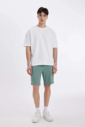 DeFacto Slim Fit Dar Kesim Waffle Basic Düz Şort Z4142AZ24SMGN1063