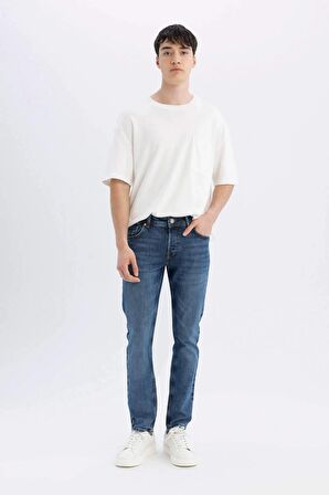 Pedro Slim Fit Dar Kalıp Normal Bel Dar Paça Jean Pantolon
