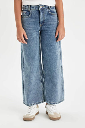 DeFacto Kız Çocuk Wide Leg Geniş Paça Jean Pantolon C8533A824AUNM28