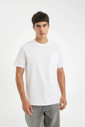 DeFacto Regular Fit Bisiklet Yaka Basic Düz Kısa Kollu Tişört D4797AX24AUWT32